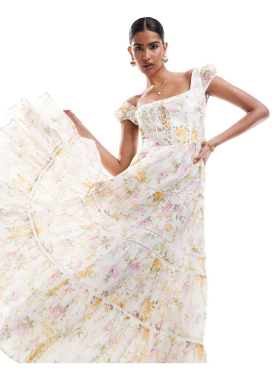Ever New Dresses & Skirts - Ever New Romana CottageCore Tiered Floral Puff Sleeve Maxi Dress Size 12 Boho